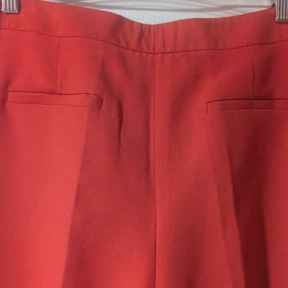 NWT LAFAYETTE 148 | Gates Straight-leg Wool-silk Pants In Stamped Poppy - Picture 9 of 13